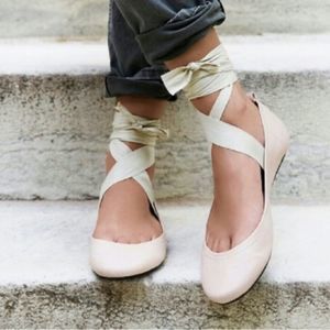 Free People degas ballet flats leg wrap